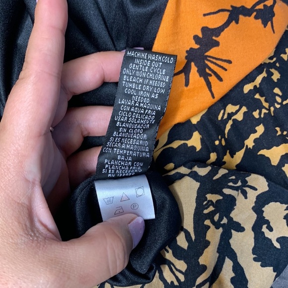 𝅺T22 Madison Paige II Fall Midi Dress Orange Black Ombre with tree shadow - Picture 7 of 13